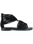Ann Demeulemeester Strappy Back Zip Sandals - Black
