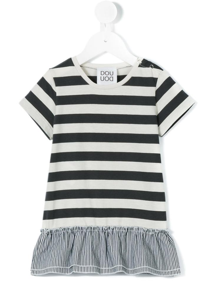 Douuod Kids - Striped T-shirt Dress - Kids - Cotton - 9 Mth, Grey