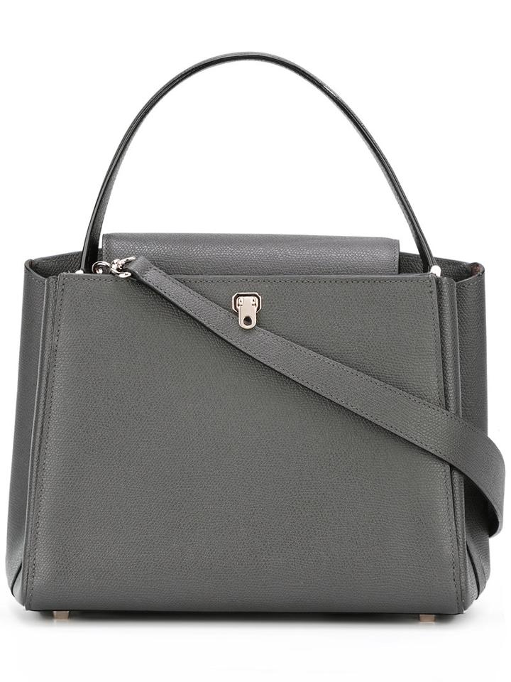 Valextra Triennale Topendol Tote, Grey, Calf Leather