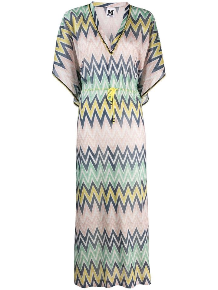 M Missoni Chevron Printed Maxi Dress - Green
