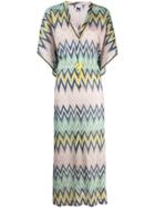 M Missoni Chevron Printed Maxi Dress - Green