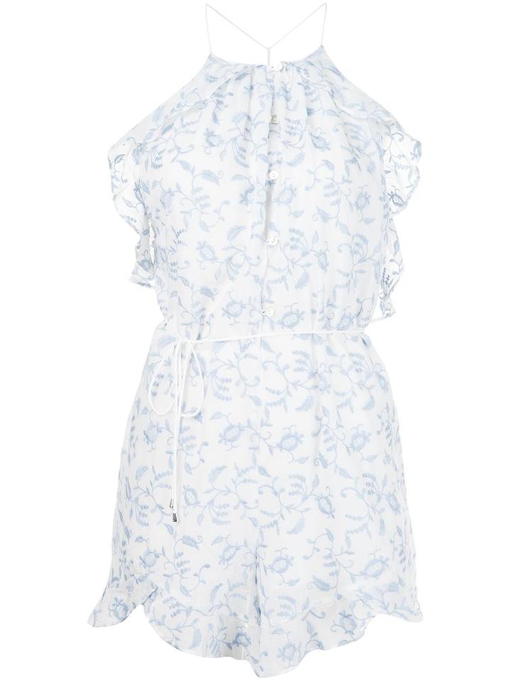 Zimmermann 'zephyr' Vine Halter Romper, Women's, Size: 1, Blue, Cotton