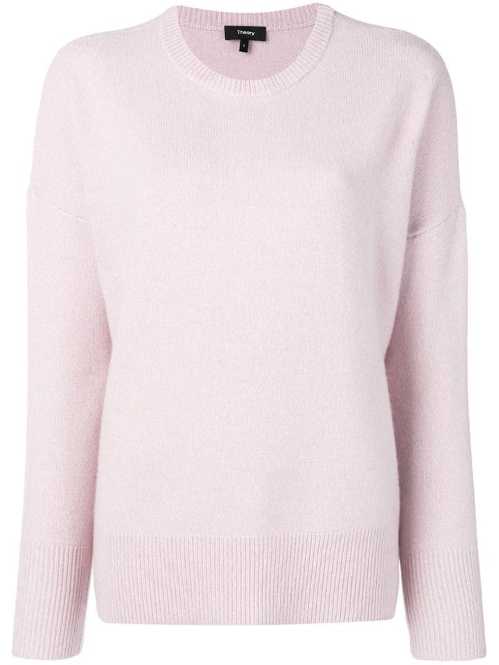 Theory Round Neck Jumper - Pink
