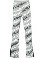 Ports V Slogan Print Track Trousers - Grey
