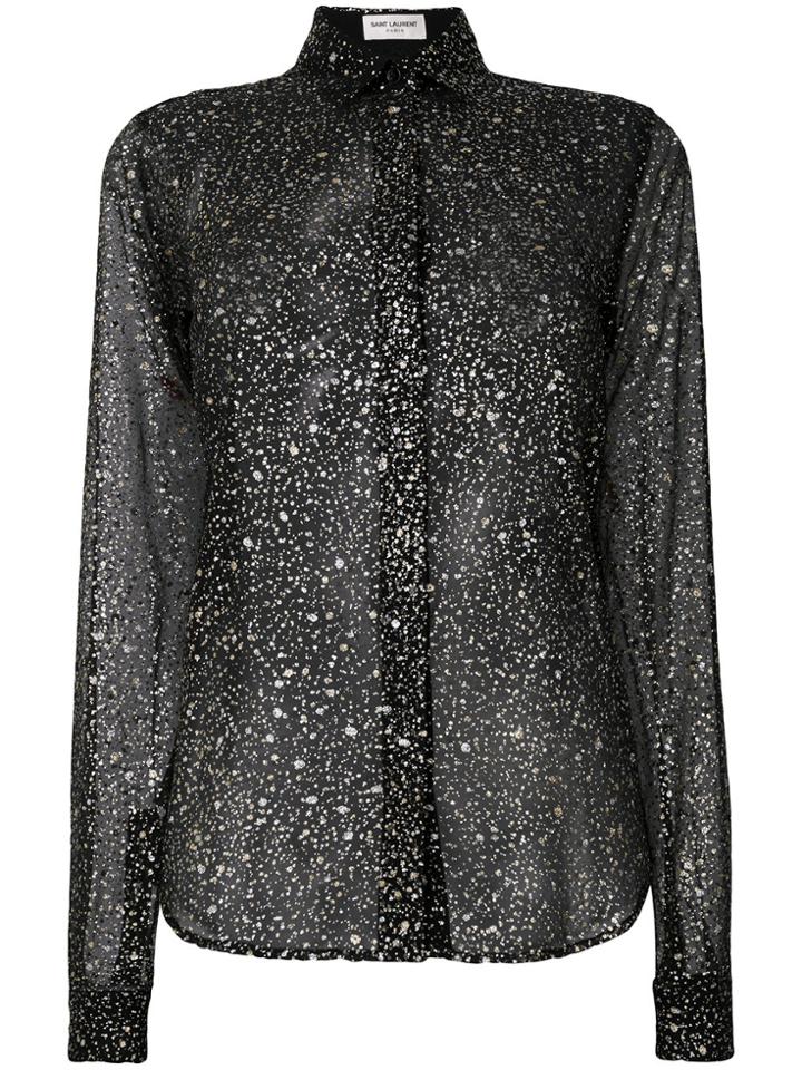 Saint Laurent Splatter Detail Shirt - Black