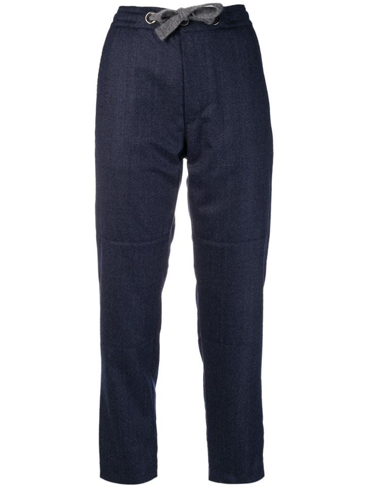 Eleventy Drawstring Slim Leg Trousers - Blue