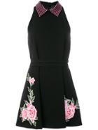Philipp Plein Embroidered Jeweled Collar Dress - Black