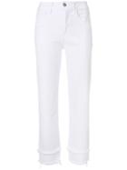 3x1 Frayed Trim Jeans - White