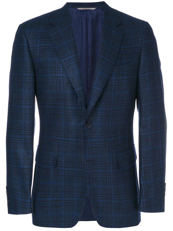 Canali Classic Check Blazer - Blue