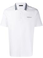 Versace Contrasting Embroidery Polo Shirt - White