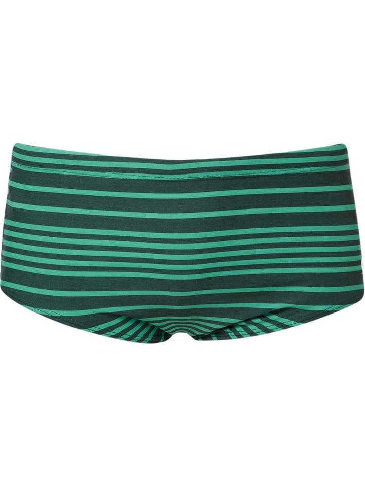Blue Man Embroidered Logo Striped Trunk, Men's, Size: P, Green, Polyamide/spandex/elastane