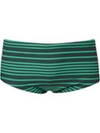 Blue Man Embroidered Logo Striped Trunk, Men's, Size: P, Green, Polyamide/spandex/elastane
