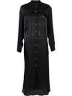 Mm6 Maison Margiela Maxi Shirt Dress, Women's, Size: 40, Black, Polyester