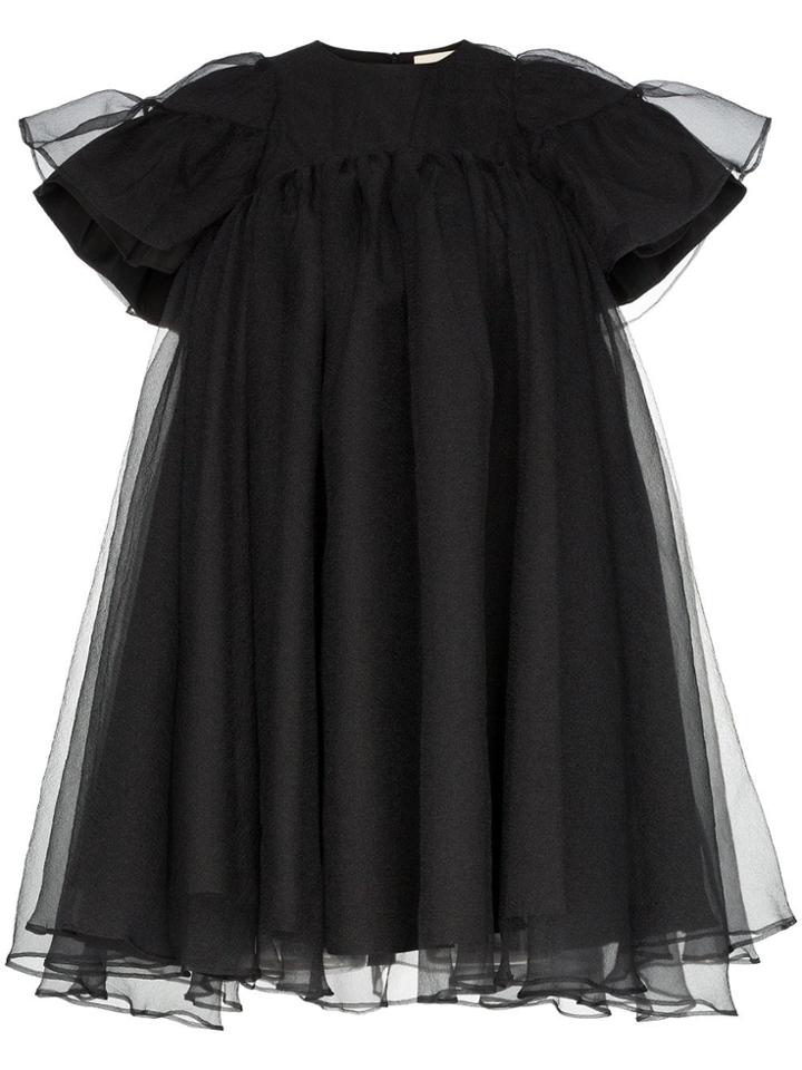 Shushu/tong Layered Taffeta Babydoll Dress - Black