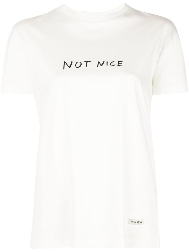 Miu Miu Graphic Print T-shirt - White