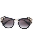 Miu Miu Eyewear Runway Stone-embellished Sunglasses - Black