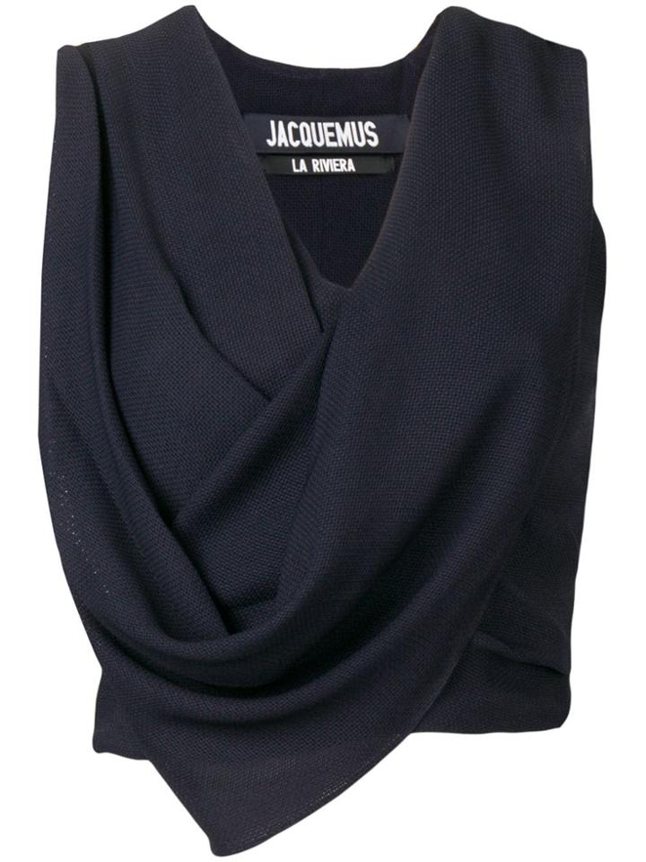 Jacquemus Cropped Draped Top - Blue