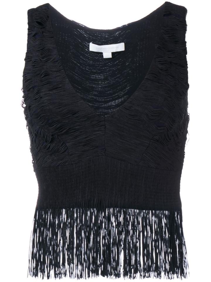 Jonathan Simkhai Tulle Top With Fringed Appliqué