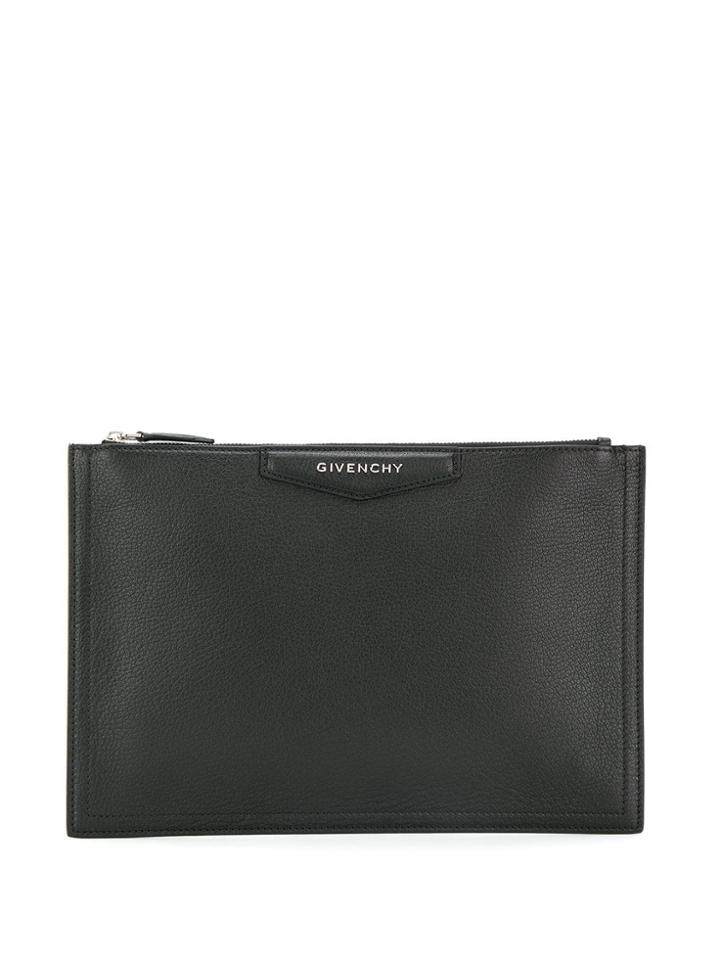 Givenchy Logo Plaque Clutch Bag - Black