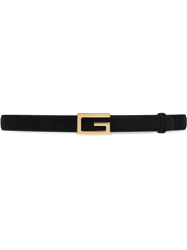 Gucci Suede Belt With G Buckle - Black