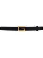 Gucci Suede Belt With G Buckle - Black