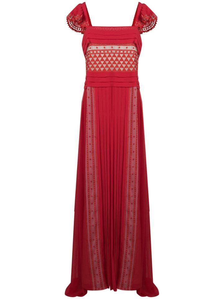 Philosophy Di Lorenzo Serafini Embroidered Mesh Insert Dress