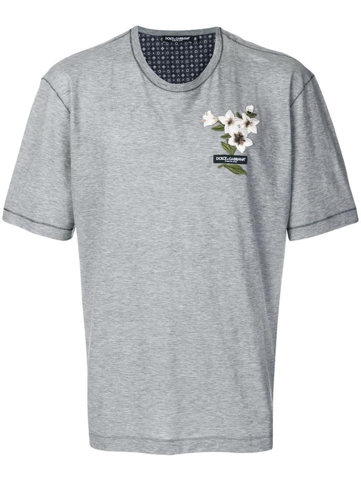 Dolce & Gabbana Embroidered T-shirt - Grey