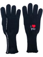 Raf Simons Embroidered Gloves - Blue