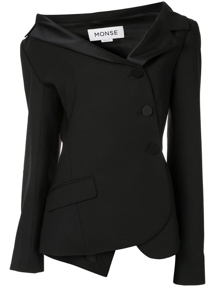 Monse One Shoulder Jacket - Black