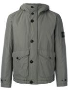 Stone Island Hooded Jacket, Men's, Size: Small, Green, Polyester/polyamide/cotton