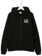 Cp Company Kids Logo Print Hoodie - Black