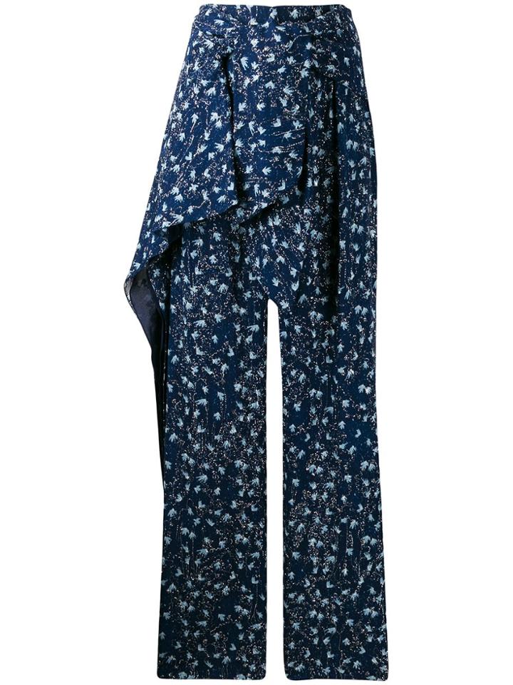 Chloé Wide-leg Wrap Trousers - Blue