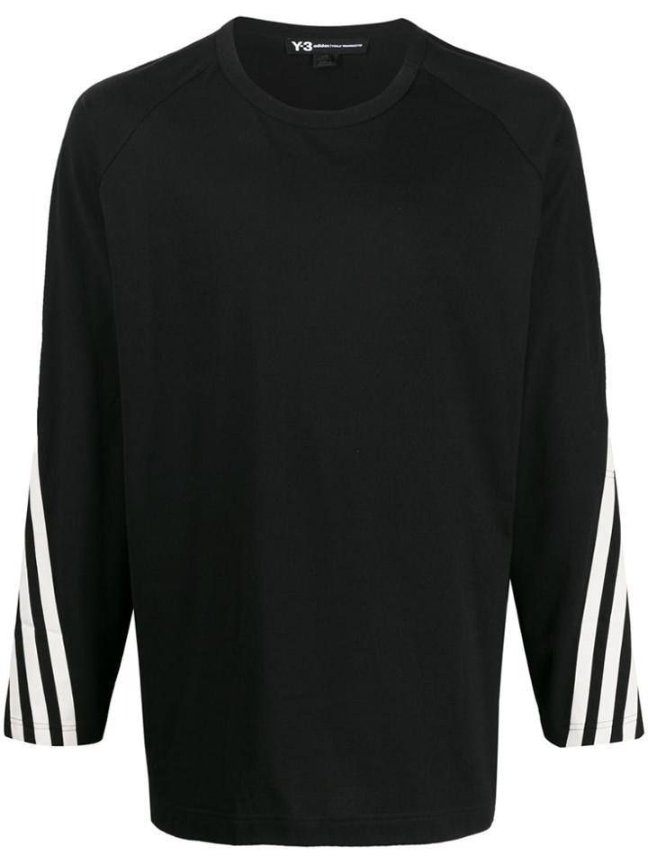 Y-3 Tri-stripe Printed Longsleeved T-shirt - Black