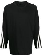 Y-3 Tri-stripe Printed Longsleeved T-shirt - Black