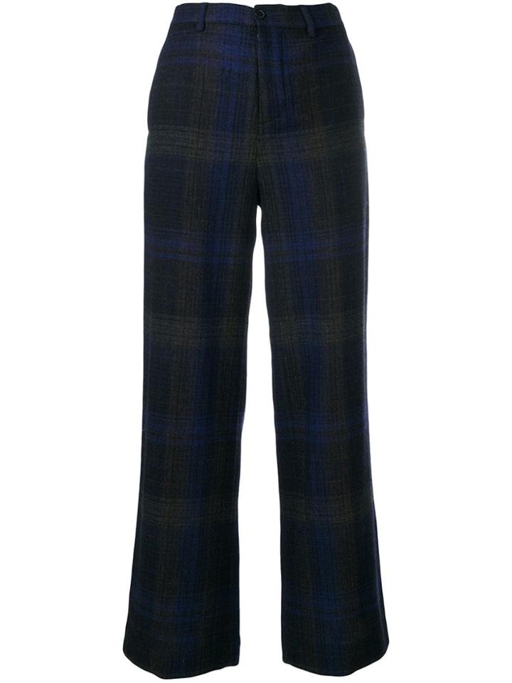 Stephan Schneider Straight Check Trousers - Blue