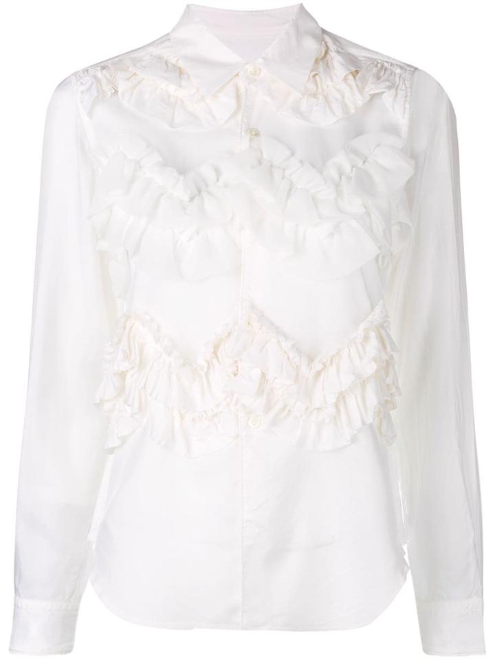 Comme Des Garçons Girl Ruffled Front Shirt - White