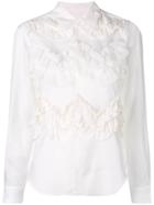 Comme Des Garçons Girl Ruffled Front Shirt - White