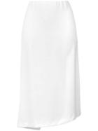 Poiret Asymmetric Midi Skirt - White