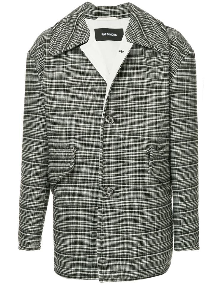 Raf Simons Check Print Oversized Blazer - Black