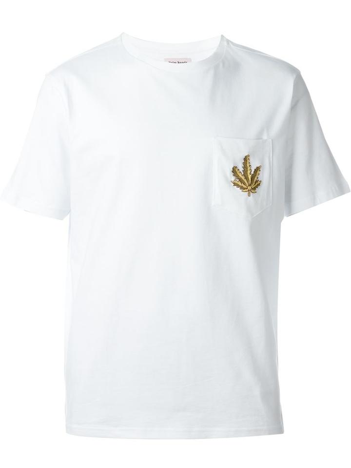 Palm Angels Embroidered Cannabis Leaf T-shirt