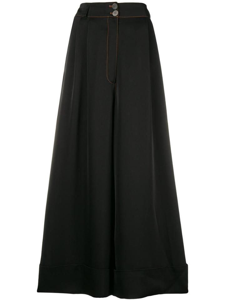 Loewe High Waist Palazzo Trousers - Black