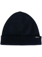 Stone Island Ribbed Knitted Beanie, Men's, Blue, Polyamide/viscose/cashmere/wool