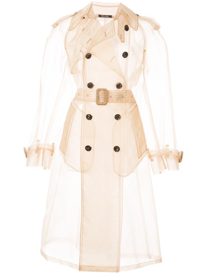Maison Margiela Sheer Trench Coat - Nude & Neutrals