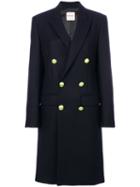Palm Angels - Double Breasted Coat - Women - Polyamide/cashmere/virgin Wool - 40, Blue, Polyamide/cashmere/virgin Wool