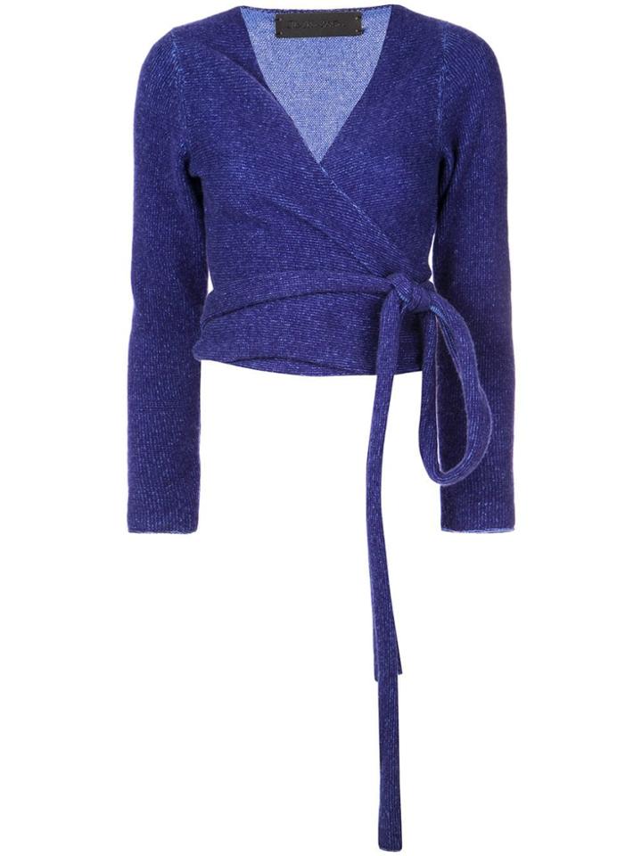 The Elder Statesman Ballet Wrap Top - Purple