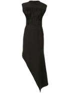 Materiel Reversed Collar Asymmetric Dress - Black