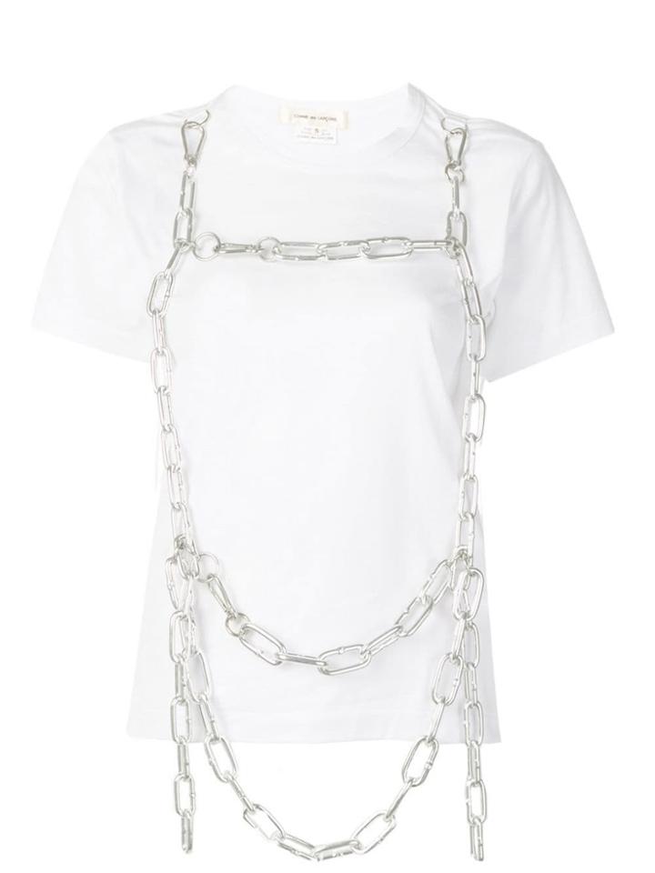 Comme Des Garçons Chain Embellished T-shirt - White