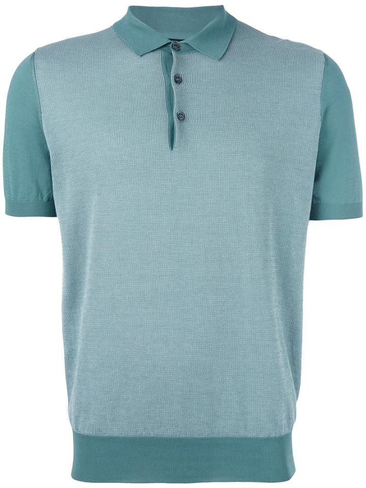 Corneliani - Knitted Polo Shirt - Men - Cotton - 52, Green, Cotton