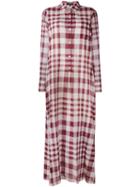 Theory - Plaid Maxi Shirt Dress - Women - Cotton - 6, Pink/purple, Cotton