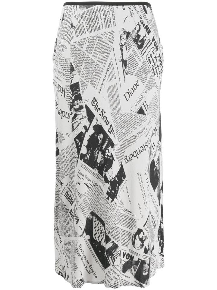 Diane Von Furstenberg Mae Crepe Midi Skirt - White